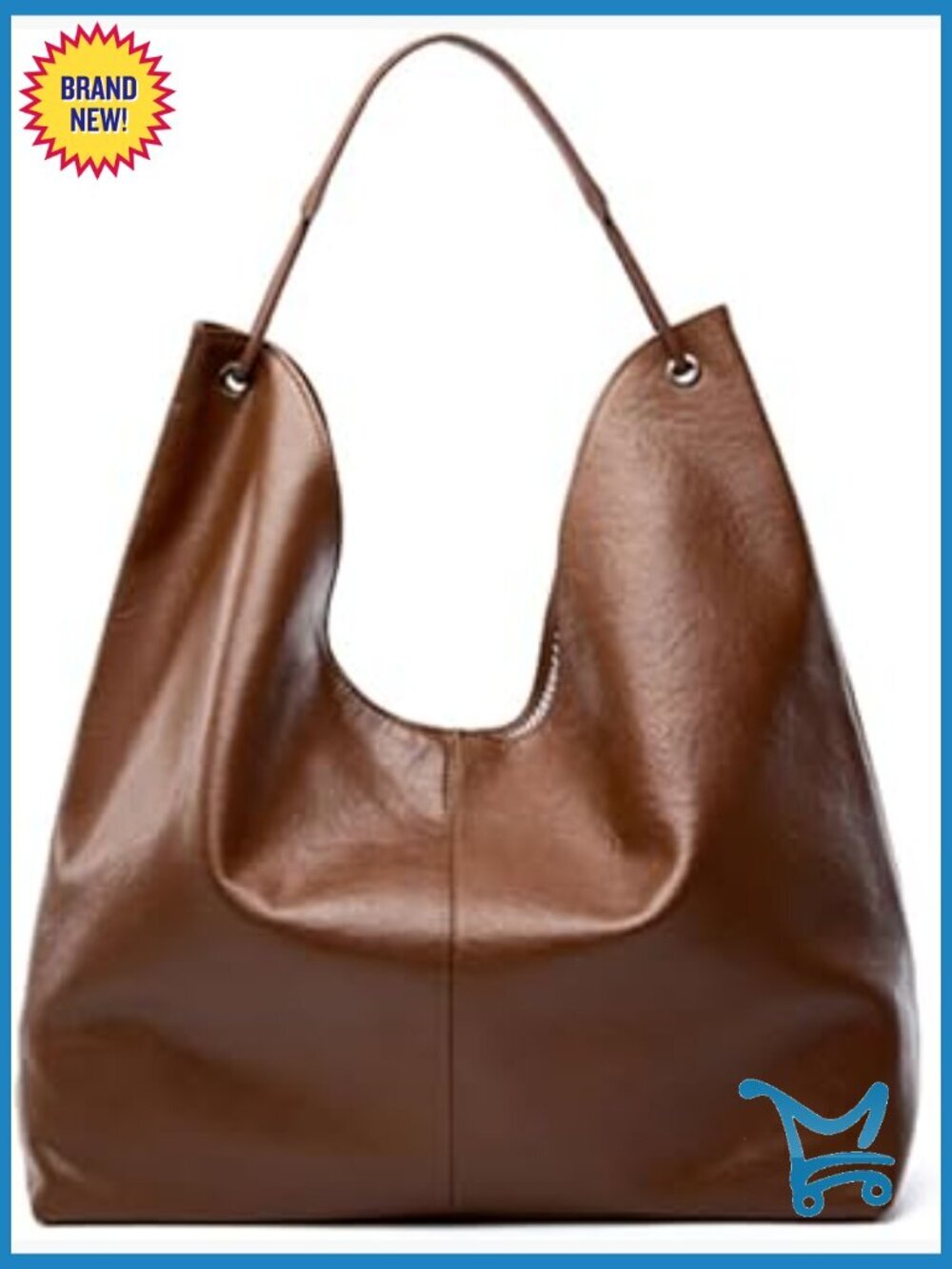 Genuine Leather Shoulder Bag Tote Hobo Handbag Spacious Compartments